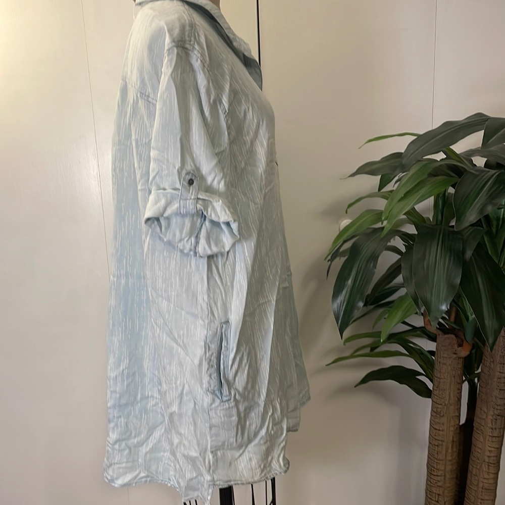 Philosophy short sleeve light blue heather midi dress with pockets - Picture 5 of 8